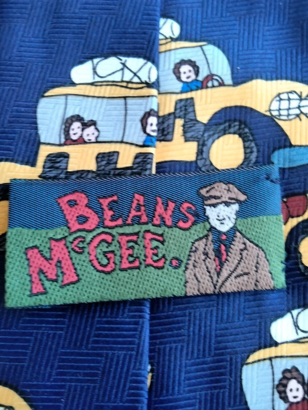 Beans McGee VTG Cartoon Happy Days Happy Taxi Polyester Necktie